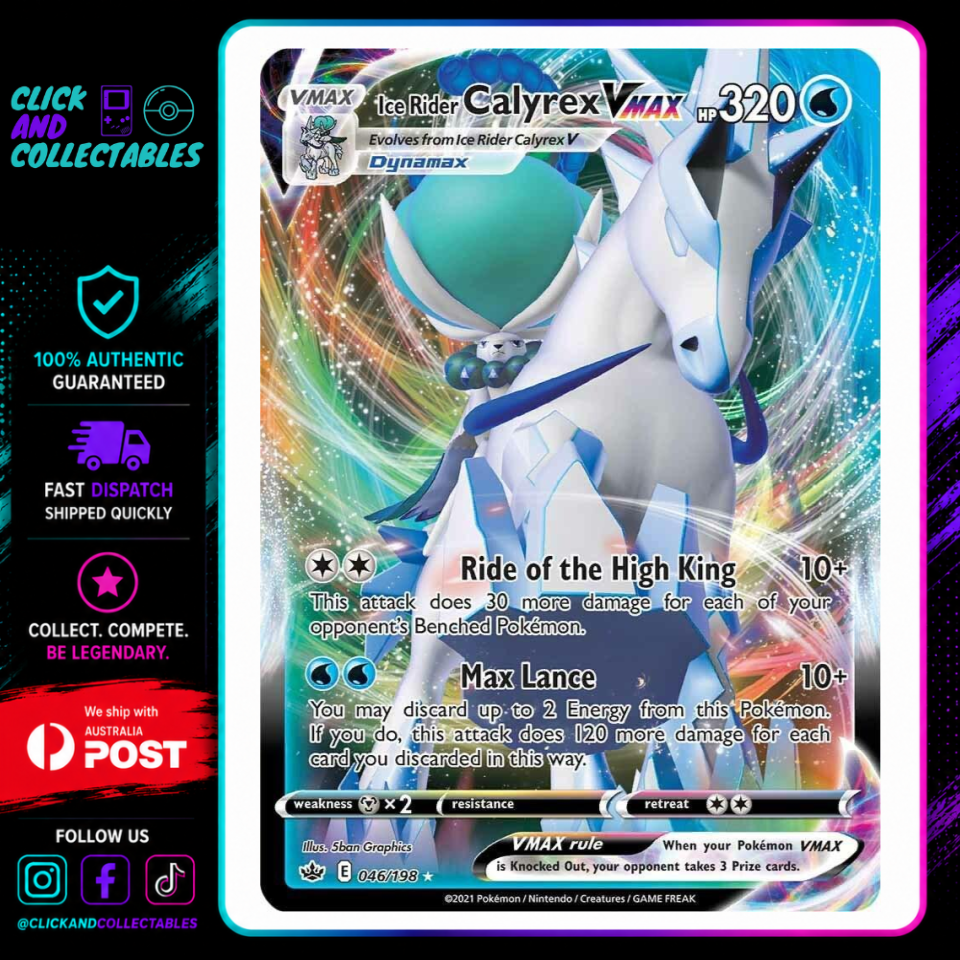 Pokemon Ice Rider Calyrex VMAX 046/198 Near Mint