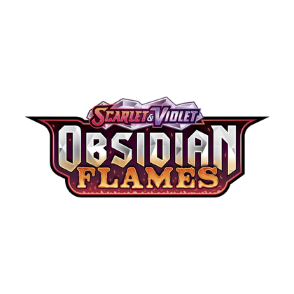 Obsidian Flames logo from Pokémon TCG featuring Charizard and fire-type theme