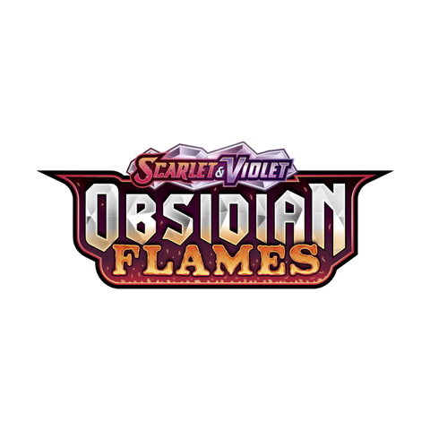 Obsidian Flames logo from Pokémon TCG featuring Charizard and fire-type theme