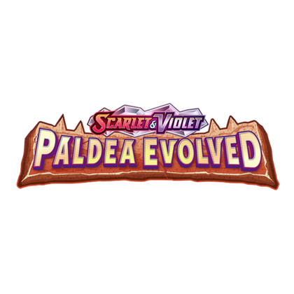Paldea Evolved Pokémon TCG logo with Gen 9 evolution focus