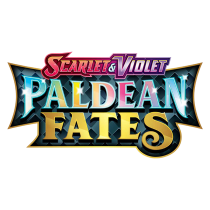 Paldean Fates logo for Pokémon TCG set featuring Shiny Pokémon