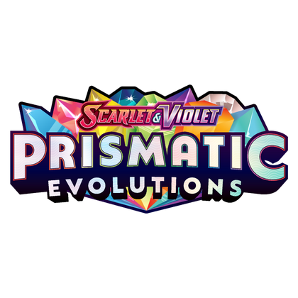 Prismatic Evolutions logo from Pokémon TCG celebrating evolution and color