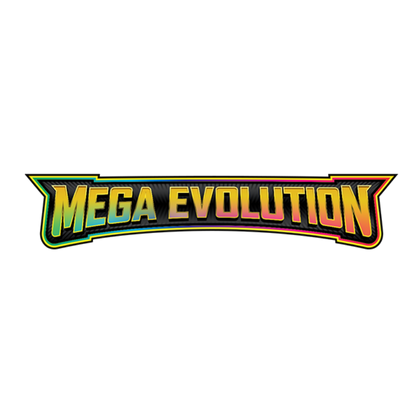 Pokémon TCG Mega Evolutions logo featuring powerful evolved forms of classic Pokémon