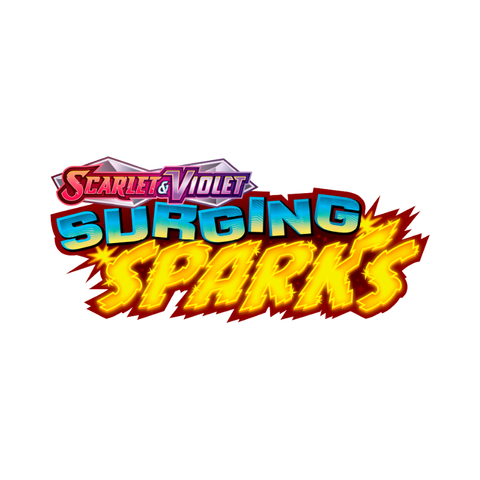 Surging Sparks logo for Pokémon TCG electric-type themed expansion