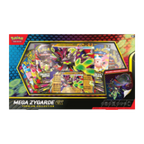 Pokémon Mega Zygarde GX Premium Collection packaging with various cards and graphics.