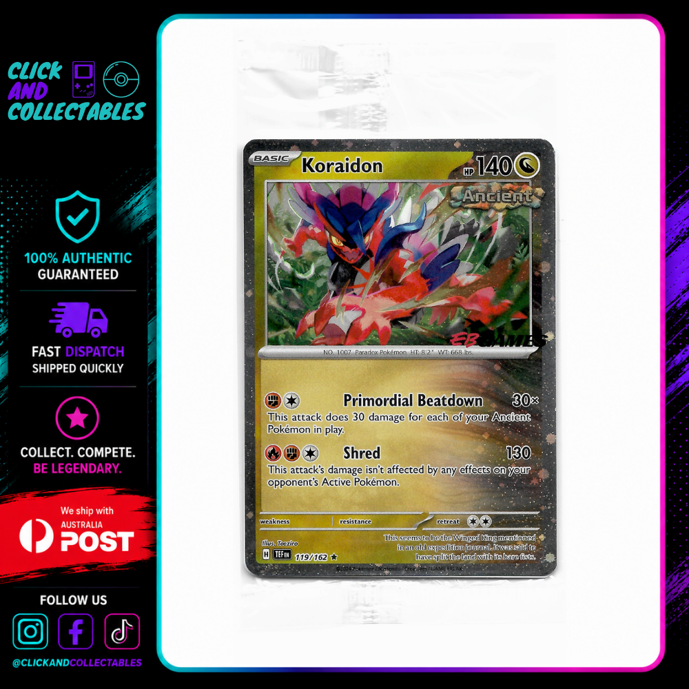 119 162 pokemon card Is this considered an error? : r/PokemonMisprints Colorless Shred (130 This attacks damage isnt affected by any effects on your opponents Active Pokmon.) Pokemon Koraidon - (EB Games