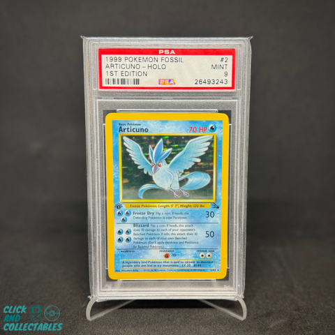 1999 FOSSIL ARTICUNO 1st EDITION - PSA 9 Click and Collectables 1999 FOSSIL ARTICUNO 1st EDITION - PSA 9 Click and Collectables
