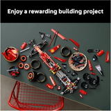 LEGO building set on a dark surface with text 'Enjoy a rewarding building project'.