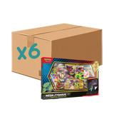Cardboard box with 'x6' indicating six Mega Zygarde GX Premium Collection boxes on a white background.
