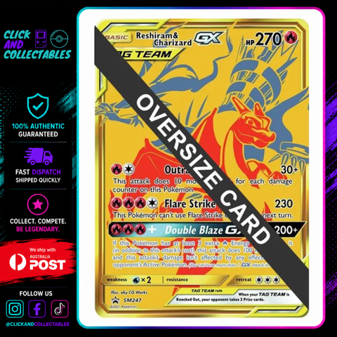 pokemon charizard gx jumbo card Reshiram & Sun & Moon Promo • SM247 – Click and Collectables Design - Choose one:PM FIN Vivi Ornitier BS Standardbrawl Fire Flare Blitz GX Final Fantasy Through the