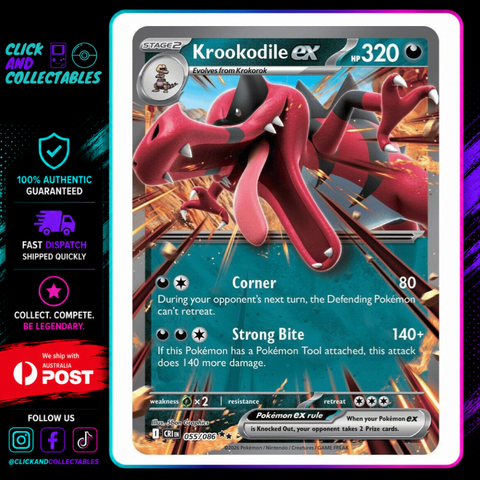 krookodile ex pokemon card value 055/086 Near Mint Color:Black-Gold xy9.5 Age Group Leaked Pokémon TCG Holiday