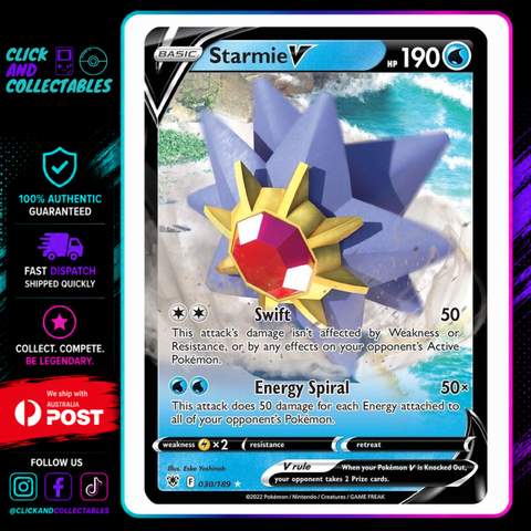 Starmie V 030/189 Astral Radiance Pokemon Card – Click and Collectables