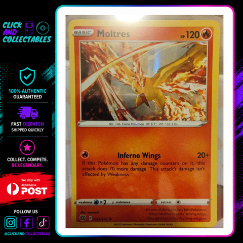 Moltres Holo 021/172 Brilliant Stars Pokemon Card – Click and Collectables