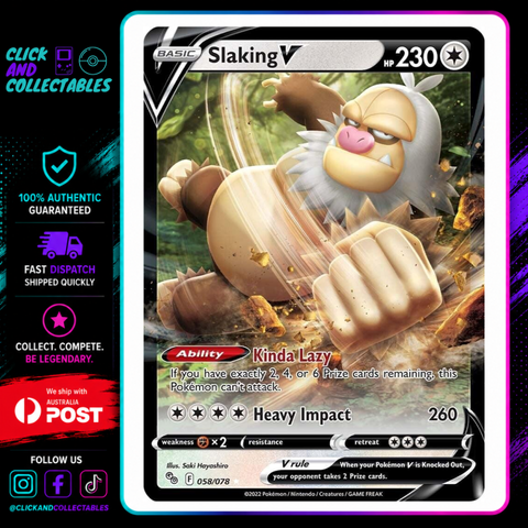 slaking v pokemon card price 2022 Pokemon Go Ultra Rare Slaking V #058 SGC 10 GEM MINT