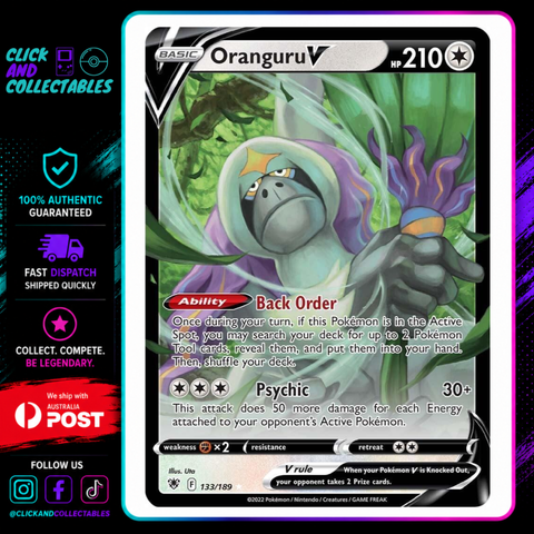 Oranguru V 133/189 Astral Radiance Pokemon Card – Click and Collectables