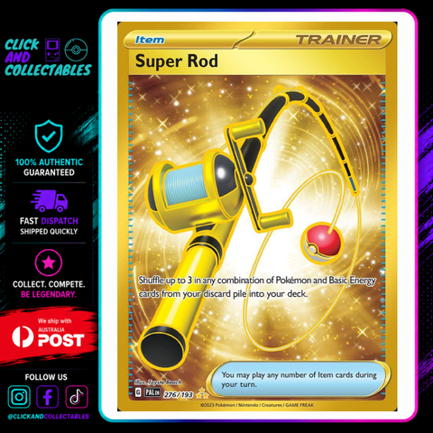 pokemon card super rod 276/193 Paldea Evolved – Click and Collectables Color:Captain Hook s8aF If tails Commander Lord of the