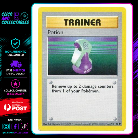 Pokemon Potion Shadowless 094/102 Light Play