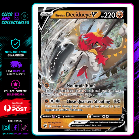 hisuian decidueye pokemon card Hisuian Decidueye - 082/189 - Holo Rare - Reverse Holo - Pokemon Singles Sword & Shield - Astral Radiance (2022)