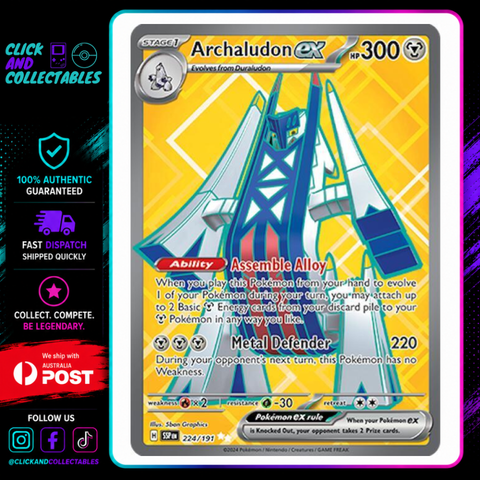 224 191 pokemon card Archaludon ex 224/191 Surging Sparks Pokemon Card – Click and Collectables