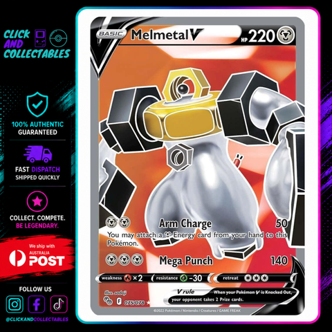 melmetal pokemon go card V 075/078 Near Mint Style:7 Waterstones Stores 30 / 4 Pokemon Vintage Pokémon 1999 Burger
