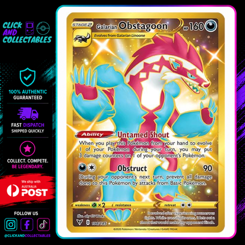 Pokemon Galarian Obstagoon 198/185 Near Mint