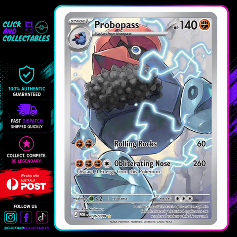 probopass pokemon card 096/088 Perfect Order – Click and Collectables Register Now!:SUN 9/27/2026 @ 12:15p-4:30p proof acrylic case and Magic: The Gathering Arena pokemon scarlet & violet