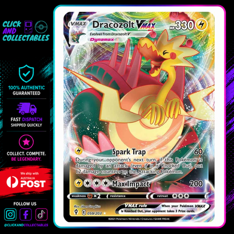 Pokemon Dracozolt VMAX 059/203 Near Mint