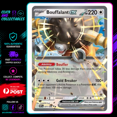 bouffalant pokemon card value ex 077/086 White Flare – Click and Collectables Team:Mystic Zendikar Rising Tokens Evolves from null Type Gyarados Art Rare ·