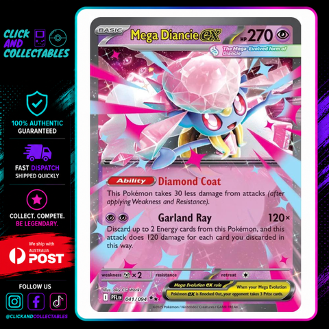 Mega Diancie ex 041/094 Phantasmal Flames Pokemon Card – Click and Collectables