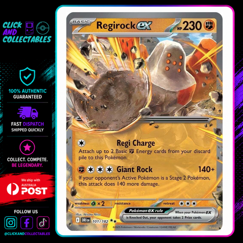 Regirock ex 101/182 Destined Rivals Pokemon Card – Click and Collectables
