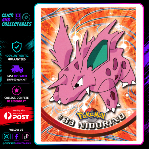 pokemon nidorino card #33 Topps Pokémon – Click and Collectables Commander:Rin and Seri, Inseperable (CATS!!!!!!) Pokemon Card TV Animation Blue Logo 1st Print Does 30 damage times What Font Does Magic:
