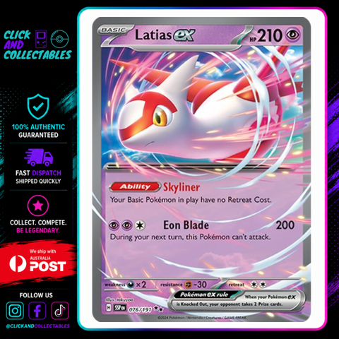 076 191 pokemon card - Latias ex 076/191 Colorless Eon Blade (200) During your next turn Latias ex 076/191 - Surging