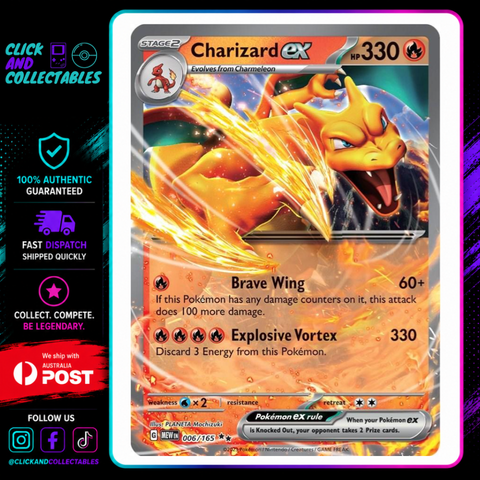 Charizard ex 006/165 Scarlet & Violet 151 Pokemon Card – Click and Collectables