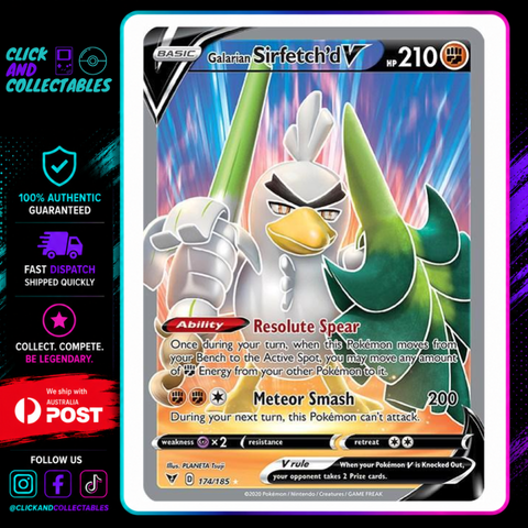 Pokemon Galarian Sirfetch'd V 174/185 Near Mint