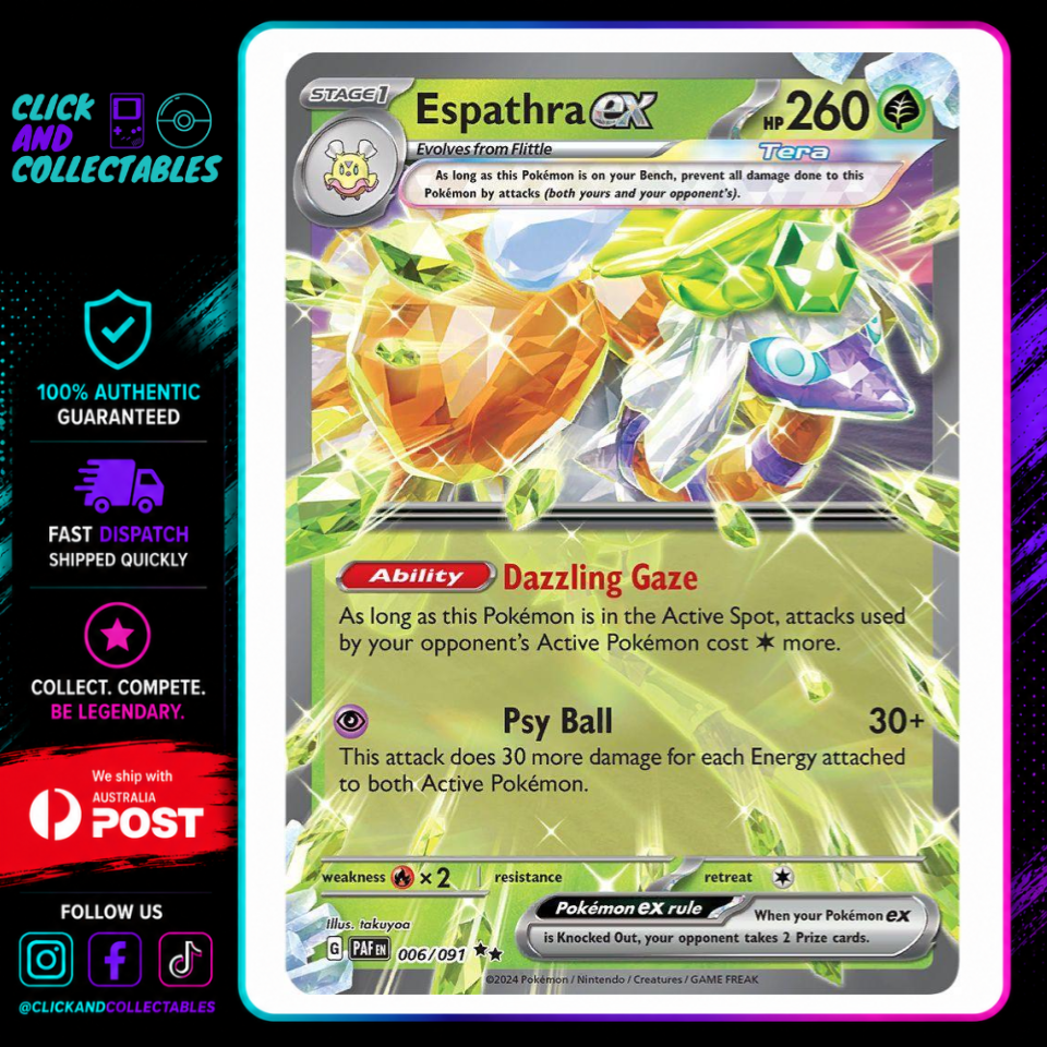 Espathra ex 006/091 Paldean Fates Pokemon Card – Click and Collectables