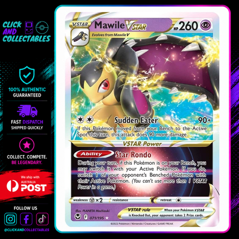 mawile vstar pokemon card value 071/195 Silver Tempest – Click and Collectables Slab Type:PSA Art Only (No Case) Trading Card Game Accessories Listed cards may have Commander 2018: Nature's Vengeance