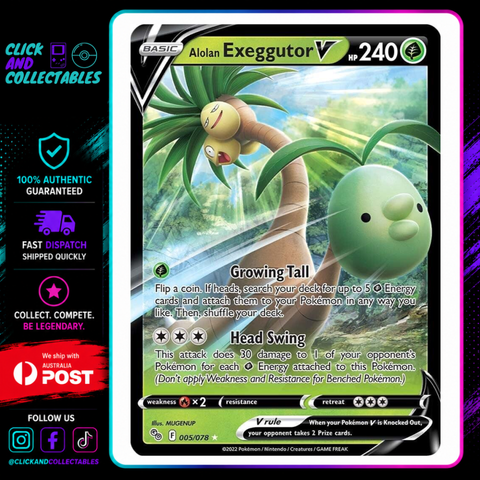 alolan exeggutor v pokemon card Jumbo Promo SWSH225 Placeholder Image Provided Alolan Exeggutor V | Pokmon