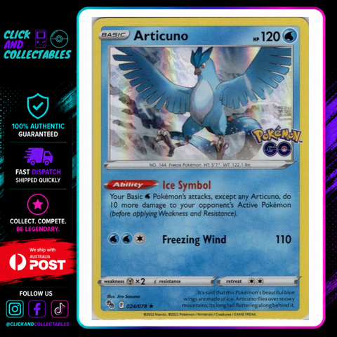 articuno pokemon go card holo HOLO Articuno 024/078 NM / M Pokemon GO TCG Card - $2 Combined Shipping