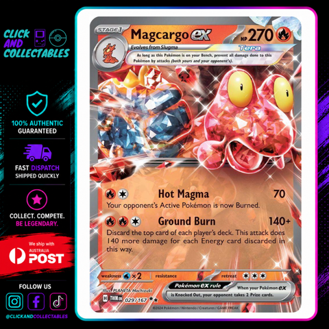 Magcargo ex 029/167 Twilight Masquerade Pokemon Card – Click and Collectables