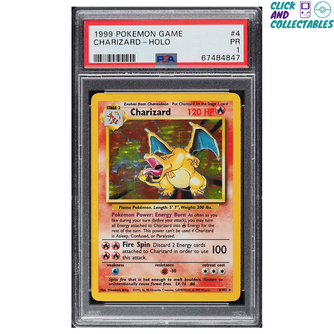 1999 Pokemon Base Set Holo Charizard #4 PSA 1 PR